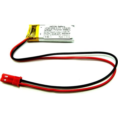 BATTERIA Li-Poly 110mAh 3.7V JST-2 PIN