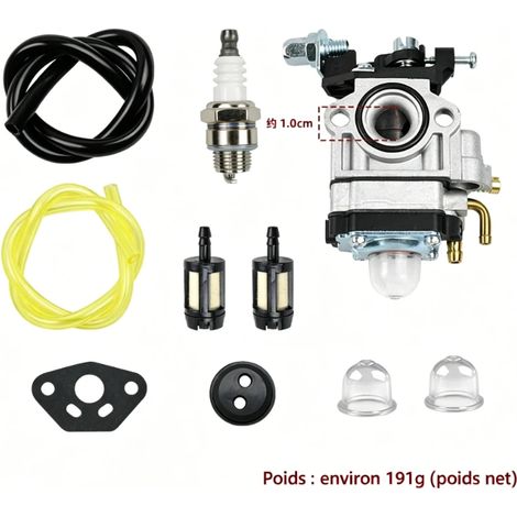 carburateur debroussailleuse-Kit de pièces pour carburateur de débroussailleuses 52 cc, 49 cc et 43 cc(Lot de 10 durites noires pour carburateur) (1/5)