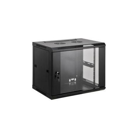 [GEBRAUCHT] B-Ware Intellinet 19" Network Cabinet - Wall Mount (Standard) 15U 450mm Deep Black Assembled Max 60kg Metal & Glass Door Back Panel Removeable Sides Suitable (1/2)