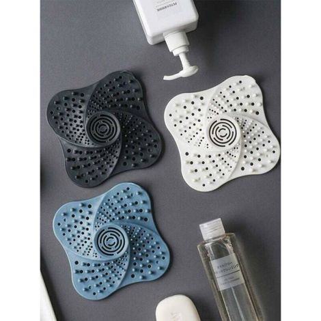 Filtre Cheveux - Drain Douche Silicone 13x13x2 cm - Pour Salle De Bain Cuisine WC - 3 Pièces (1/4)