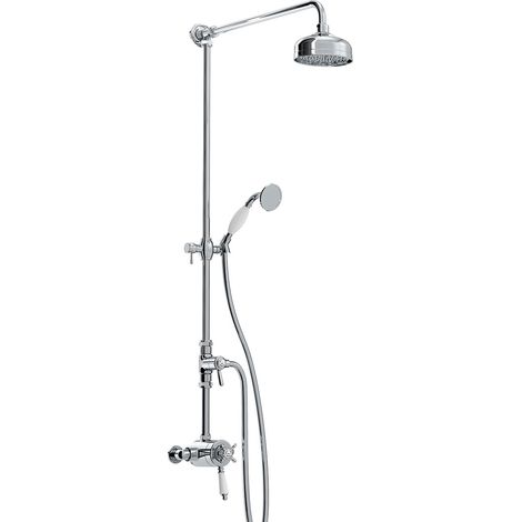 Bristan 1901 Chrome Exposed Concentric Shower Valve with Diverter and Rigid Riser Kit - N2-CSHXDIV-C (1/2)