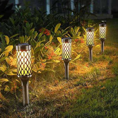 4 couleurs : Noir  Matériau : Plastique  Lampe solaire cylindrique pour pelouse, veilleuse de terrasse, éclairage d'herbe