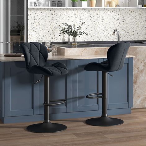 Set 2 sedie girevoli regolabili in poliestere nero OKMYHOME (1/4)