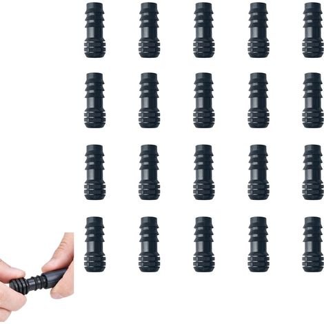 20pcs Bouchons D'extrémité Pour Tuyau Goutte À Goutte De 16 Mm, Raccords Robustes pour Irrigation de Jardin, Compatible avec Tuyaux d’Arrosage, Résistants aux UV et Températures Extrêmes (1/5)