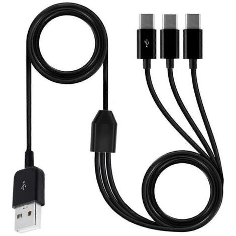 Câble répartiteur USB-C, 3 connecteurs mâles Type-C pour la charge et la synchronisation, 30 cm – 3 en 1 (1/4)