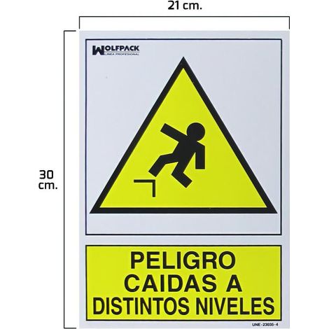 Cartel Peligro Caidas a Distintos Niveles 30x21 (1/2)