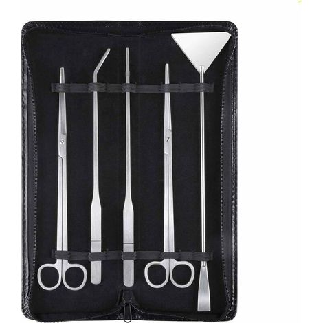 Aquarium Aquascaping Kit 5 en 1 INOX Aquarium Tank Plante Aquatique Outils Ensembles Pinces Ciseaux spatule