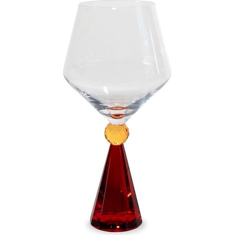 WD LifeStyle Calice per Gin Tonic in Verto Base Effetto Diamante Rosso (1/3)
