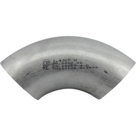 Tube coudé - STAP Pert - 1.4301 - Acier inoxydable - 90 degrés - Diamètre 30 mm