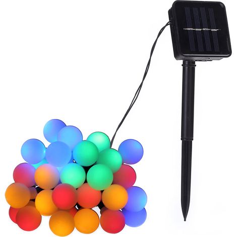 décoration de Noël Guirlande Lumineuse Boules 7M 50 LEDs, Guirlande Multicolore Alimenté par Pile/USB Etanche IP65 2 Modes Eclairage avec Télécommande Luminosité Réglable, Idéale pour Noël Maison Jard (1/5)