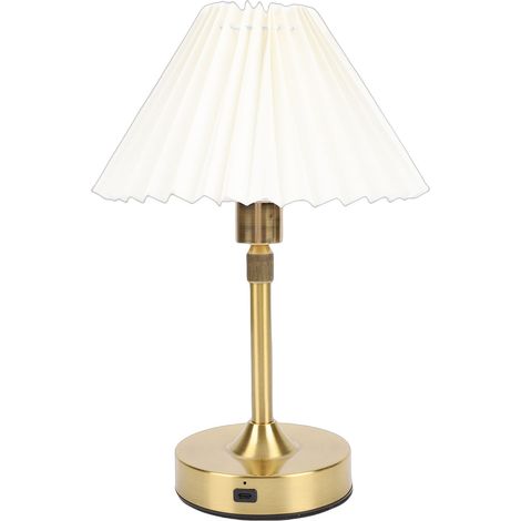 Kabellose LED-Tischleuchte mit Stoffschirm, 2700 K warmweißes Licht, Vintage-Stil, wiederaufladbar, dimmbar, Nachttischleuchte für Schlafzimmer (1/5)