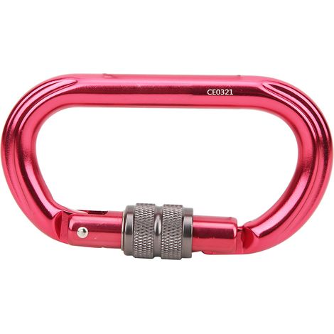 Mousqueton de sécurité en aluminium 25KN pour escalade extérieure, type O à verrouillage rapide (1/5)