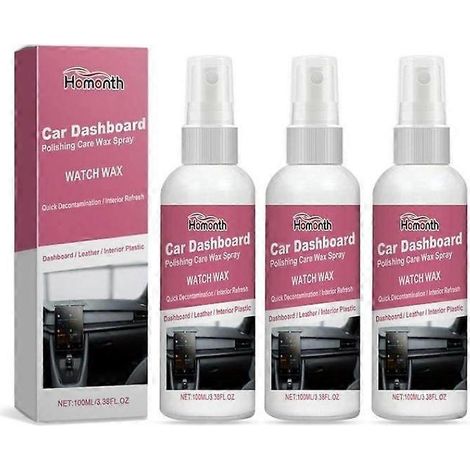 Spray de cire de polissage pour tableau de bord de voiture 123PCS, nettoyant pour tableau de bord 100 ml (1/4)