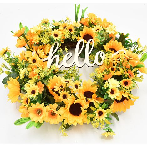 Sonnenblumengirlande Türschmuck Nordische Sonnenblumendekoration Hallo Hängender Schmuck (1/5)