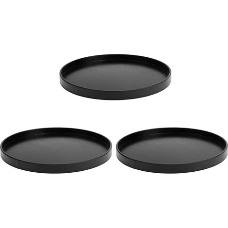 3pcs Plateau de Service Round en Bois Ø 30 cm Anti-dérapant Assiettes et Plats Petit Déjeuner Plateaux à Thé pour Serveur d'hôtel servant des plats, Assiette Décoration Dessert (1/5)