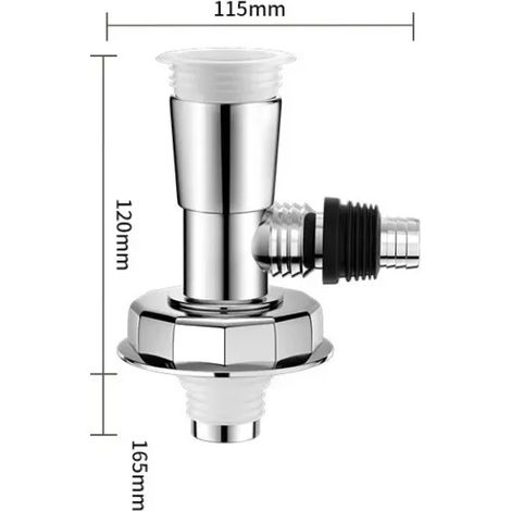 (Sewer tee)Washing Machine Universal Floor Drain Joint Sewer Tee Double Purpose Pipe Connector Dishwasher Hose Adapter Disposer Trap Tool (1/4)