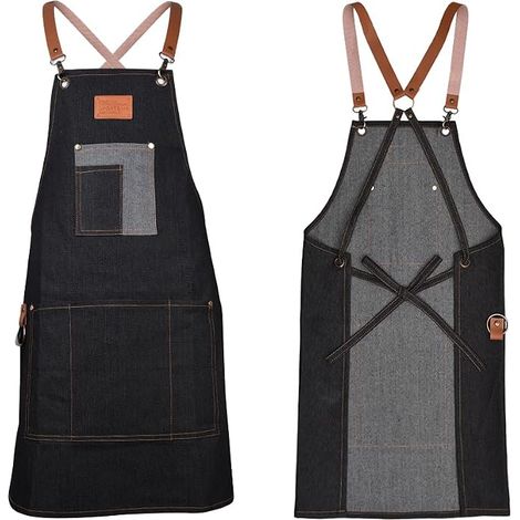 Tablier en toile pour homme, imperméable, durable et réglable pour le jardin, tablier de travail robuste avec poches, atelier d'artisanat et garage Unisexe (1/5)
