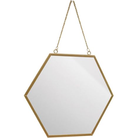 miroir de maquillage hexagonal mural pour salle de bain en