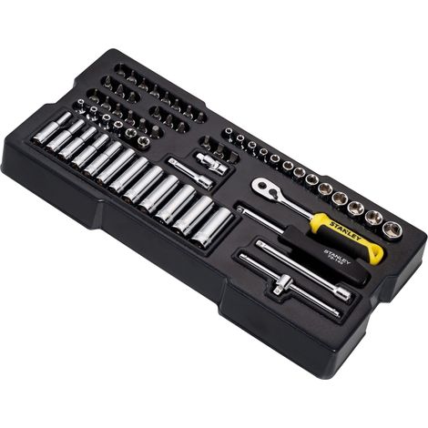 STANLEY® Hand Tools Transmodule System 1/4in Drive Metric Socket Set 60 Piece