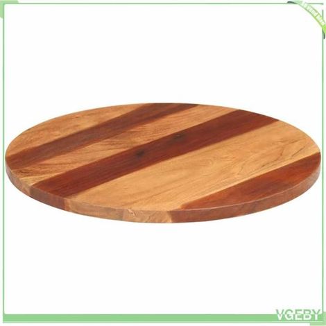 Dessus de table rond en acacia massif 60 cm – 25–27 mm, finition miel vernie (1/5)