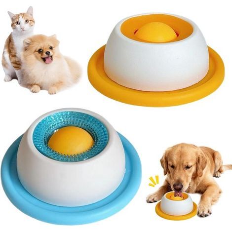 Leckmatte für Hunde, 2-teilig, mit rutschfestem Napf und Spielzeug, fördert langsames Fressen, bekämpft Langeweile, leicht zu reinigen (1/5)