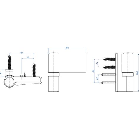 Paumelle pvc P800/13 – Finition anodisé F1 – Poids max. 120 kg – Recouvrement 13,5-19,5 mm – Réglage 3D sans dégonder – Haps