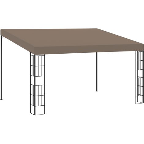 Belvédère mural, Belvédère de barbecue, Tonnelle et Pergola de jardin 4x3 m Taupe Tissu NKK10838 (1/5)