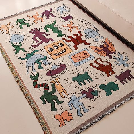 Tapis de pique-nique imperméable, couverture bohème tricotée, natte de camping extérieur, nappe gazon, plaid américain pour pique-nique et randonnée (1/5)