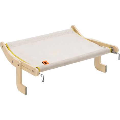 Perchoir pour chat, hamac de fenêtre XXL sans perçage, double face velours et daim, bois écologique E1, supporte 20kg (1/5)
