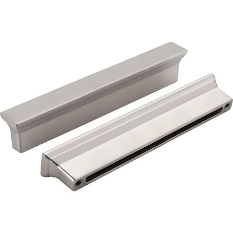 Set mit 20 silbernen Schrankgriffen für Küchen- und Badezimmermöbel, 128 mm Lochabstand (1/5)