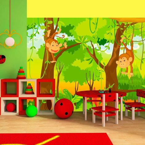 Papier peint singes de la jungle - 400 x 309 cm (1/4)