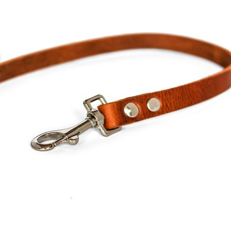 Laisse pour Chien en Cuir Italien Marron Tannage Végétal Fait Main et Résistante - PANGIVO