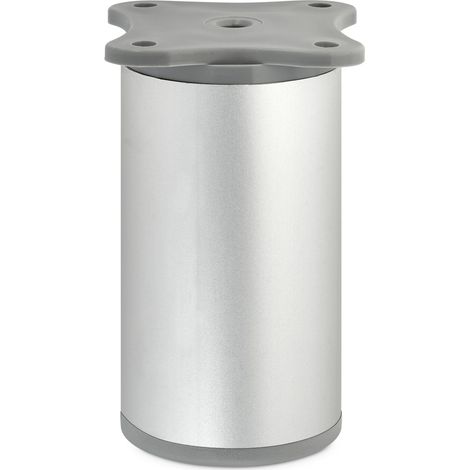 Möbelfuß ECHO Ø 40 mm Höhe 80 mm Silberoptik eloxiert höhenverstellbar (1/2)