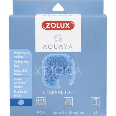 Filtre pour pompe x-ternal 100, filtre XT 100 A mousse bleue medium x2. pour aquarium. - zolux
