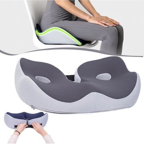 Coussin d'assise - Mousse à mémoire de forme - Ergonomique - Lavable - Confortable (1/4)