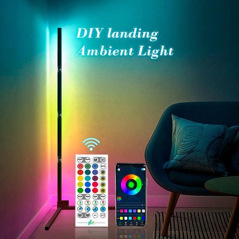 Lampadaire d'angle RGB couleur changeante éclairage d'ambiance LED graduable lampadaire sur pied lumière de nuit avec télécommande (1/4)