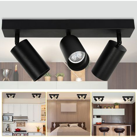 Randaco LED Spotleuchte schwenkbar Deckenstrahler LED schwenkbar Küche Deckenleuchte Wandleuchte für Wohnzimmer, Esszimmer Einzelkopfstrahler 3x GU10 Fassung