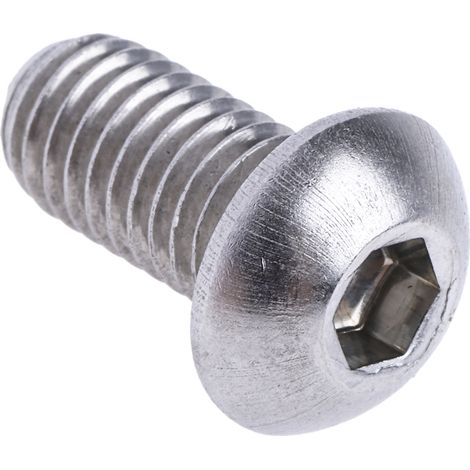 Vis à six pans creux, M8 x 16mm, tête Vis bombée à tête creuse hexagonale, en Acier Inoxydable ( Prix pour Boîte de 50 ) (1/3)