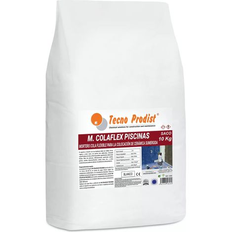 Tecno Prodist M-Colaflex Piscinas - Mortero Adhesivo y Flexible para Colocación de Gresite y Cerámica en Piscinas