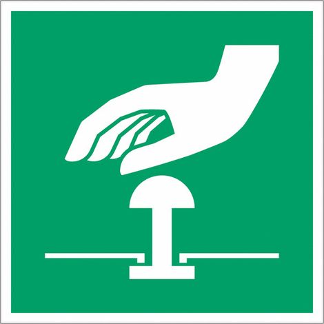 Pannello adesivo ISO 7010 "Pulsante di emergenza" - E020