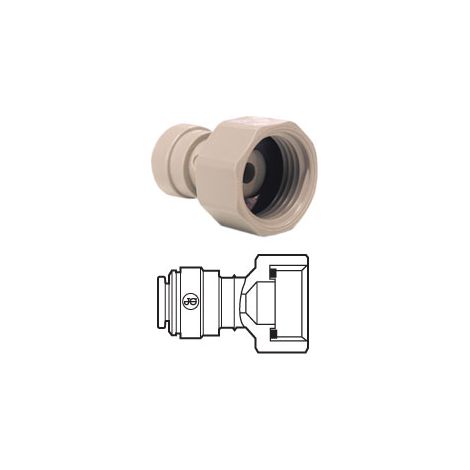 Raccord de robinetterie 20/27 vers tuyau 1/4" rapide AFAB0409F – Déconnexion rapide sans outils – Adapté pour liquides potables (1/2)