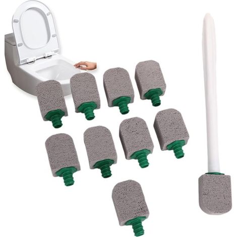 Pierre ponce pour toilettes - 10 pièces pierre ponce pour toilettes - Remplaceable - Bâton ponce - Détachant de chaux - avec (1/5)