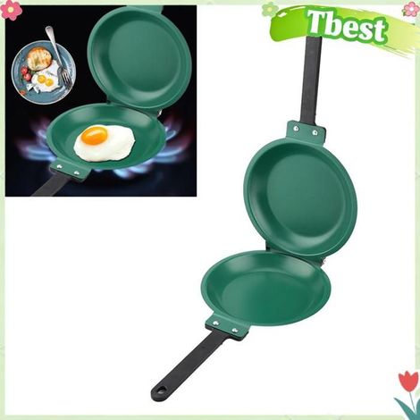 Poêle à Frire en Acier à Double Face de 7,6 Pouces, Crépi avec Manche en Bois pour Cuisinière à Gaz de Cuisine maison. (1/4)