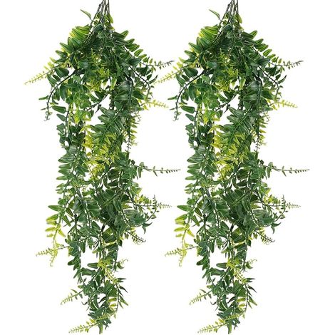 Plante Artificielle Tombante, Fausse Plantes Interieur Tombantes, Fougere pour Salon, Cuisine, Balcon, Jardin, Mariage (1/5)
