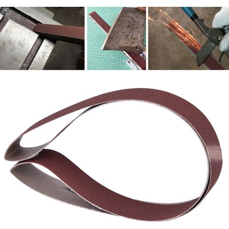 10 pièces Courroie de ponçage 760x25 mm 30x1 pouce Bande abrasive pour ponceuse à courroie grain 60-180 (180) (1/5)