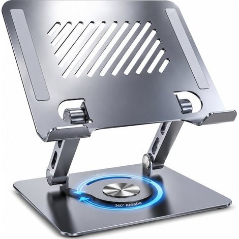 Support réglable – 360° rotatif – Gris foncé – Téléphone, tablette, ordinateur – Pliable – Ergonomique (1/5)