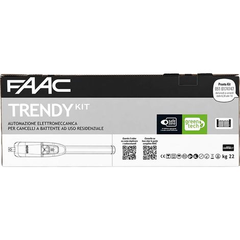 FAAC 413 230V 104413 KIT Automazione Cancello Battenti Battente 2mt Anta - 1 motore