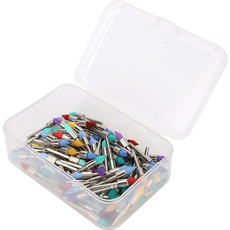 100 Pièces Brosses à Polir Dentaires en Nylon, Tête Pointue Couleurs Assorties, Matériel Dentaire avec Boîte de Rangement (1/5)