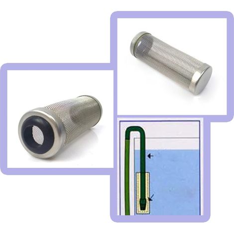 Lot de 2, 16 mm Garde de Filtre Maille, Garde de Filtre d'Aquarium, Filtre de Filet d'Aquarium, Garde de Filtre pour Bassins de Carpes Koï, en Acier inoxydable (1/5)