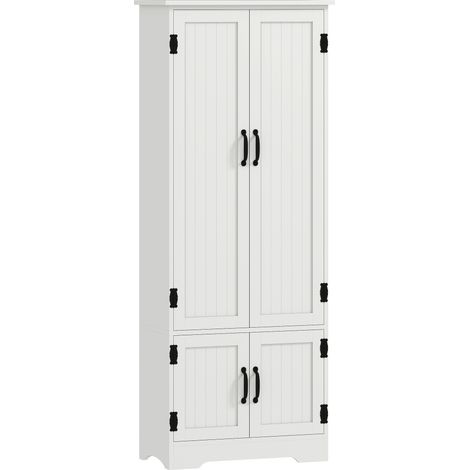 Modernes weißes Küchensideboard mit 2 Türen und 3 Einlegeböden, MDF